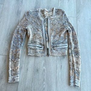 NWT Free People Cropped Zipped Sweater